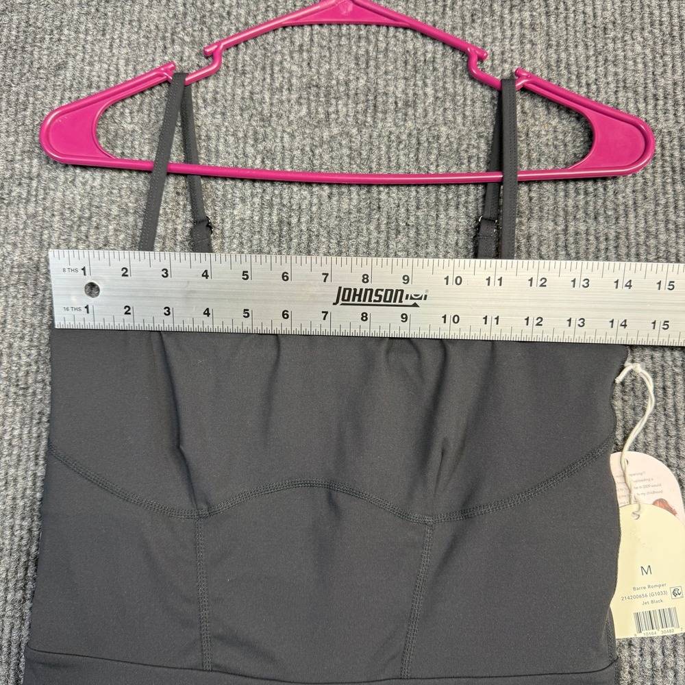 NWT Blogilates Barre Romper MEDIUM Jet Black Activewear Skirt Bodysuit Pockets - Picture 7 of 13